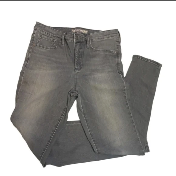 Athleta Sculptek Skinny Jeans Gray Quartz Wash High Rise Women's Size 14